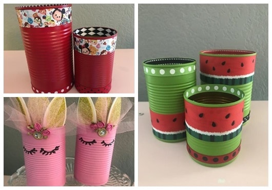 como decorar lata de leite com eva para chá de bebê