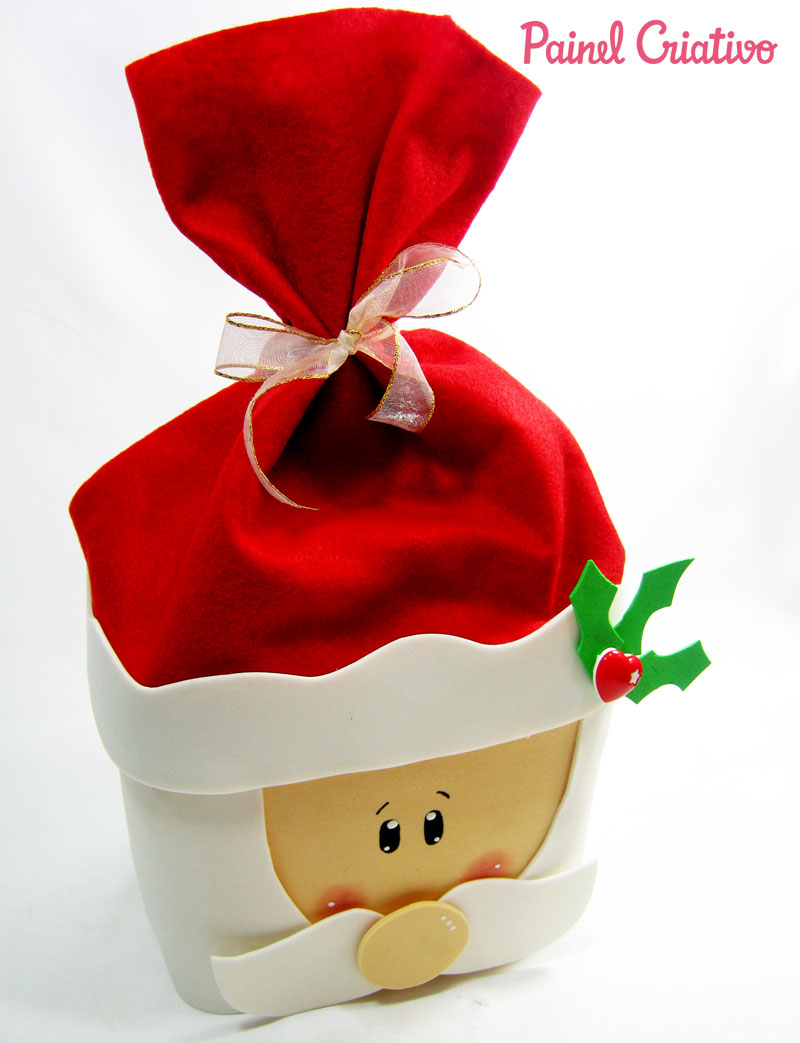 passo a passo papai noel pote sorvete eva
