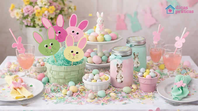 lembrancinha de páscoa pote de vidro decorado