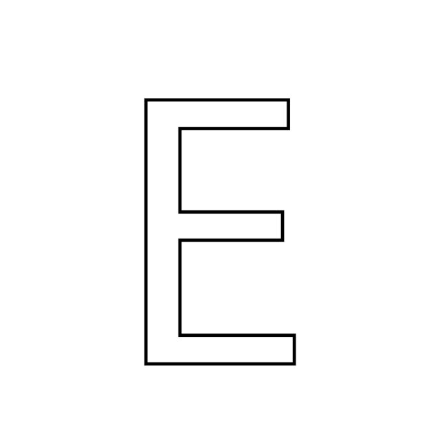 Molde letra E para EVA
