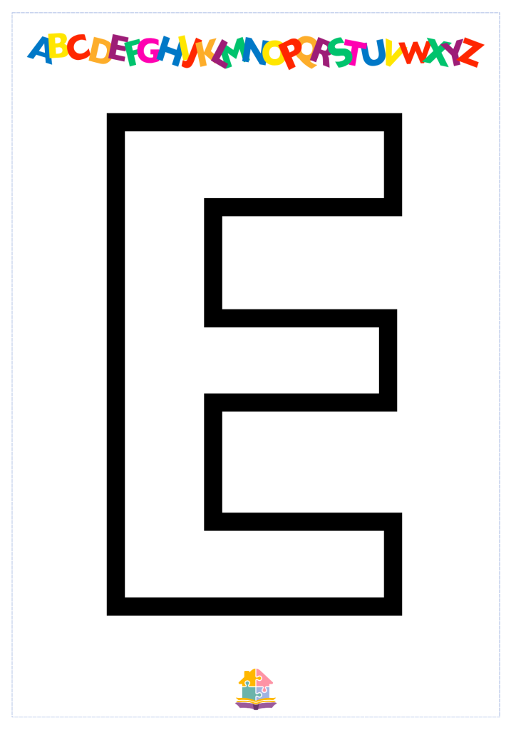molde letra E para feltro