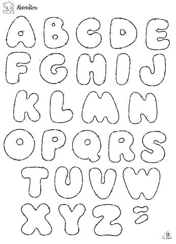 letras em feltro moldes