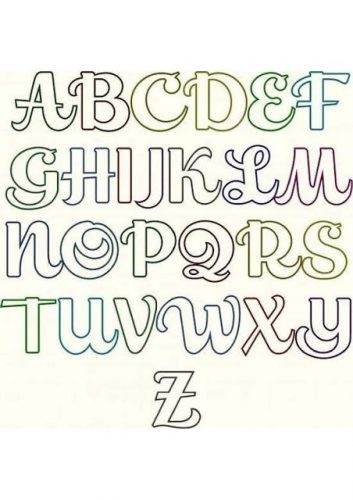 moldes de letras cursivas em eva