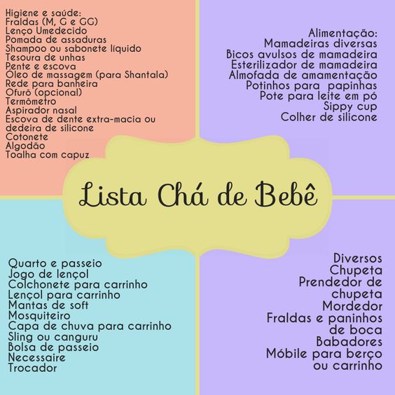 ideias criativas lista cha de fraldas