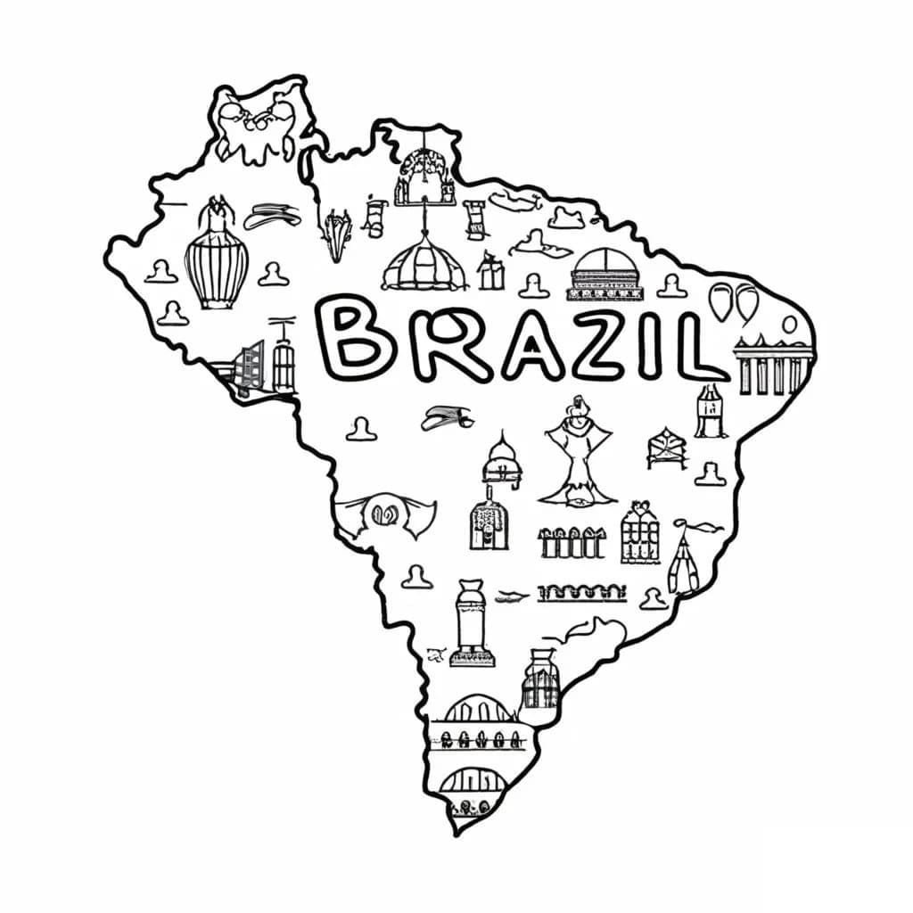 mapa do brasil para colorir com capitais