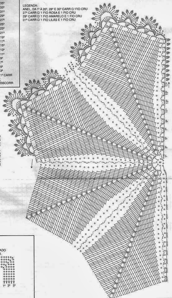 Meia de crochê antiderrapante com gráfico