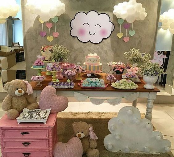 mesa de cha de bebe