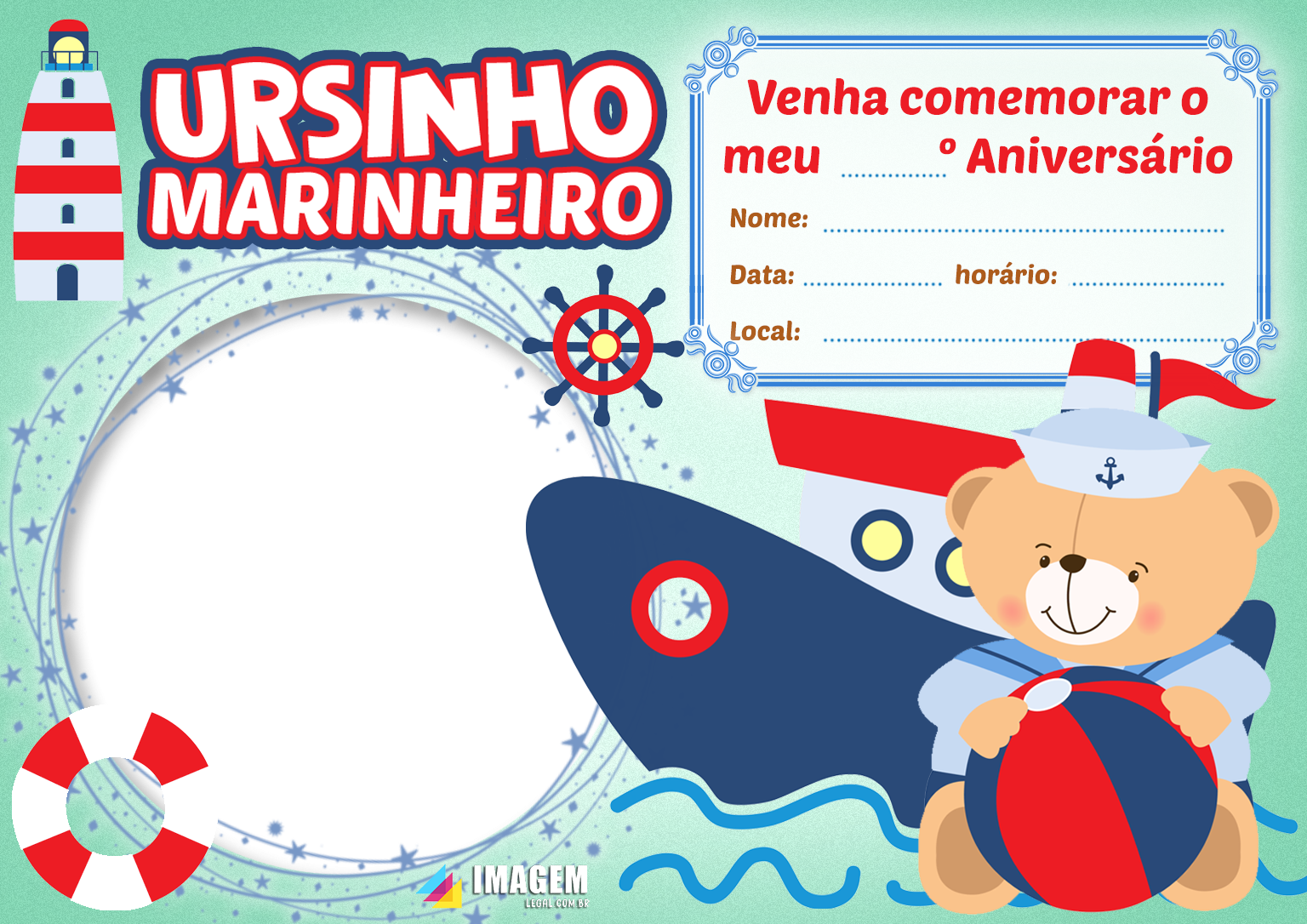 Convite Ursinho Marinheiro: Modelos e ideias para chá de bebê