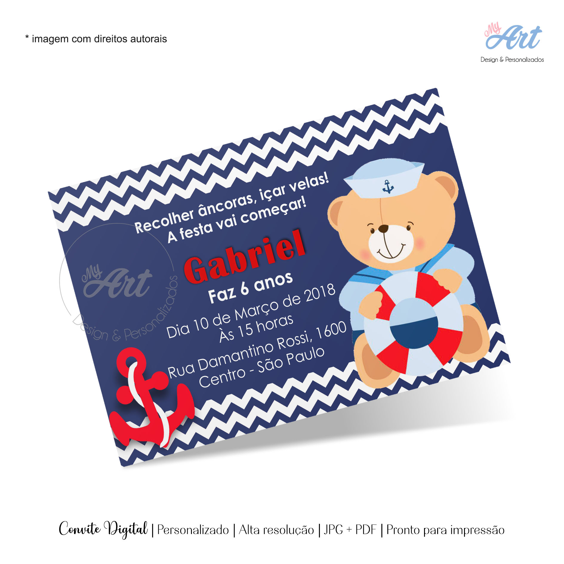 Recursos gratuitos para convites marinheiro: Freepik e Pinterest