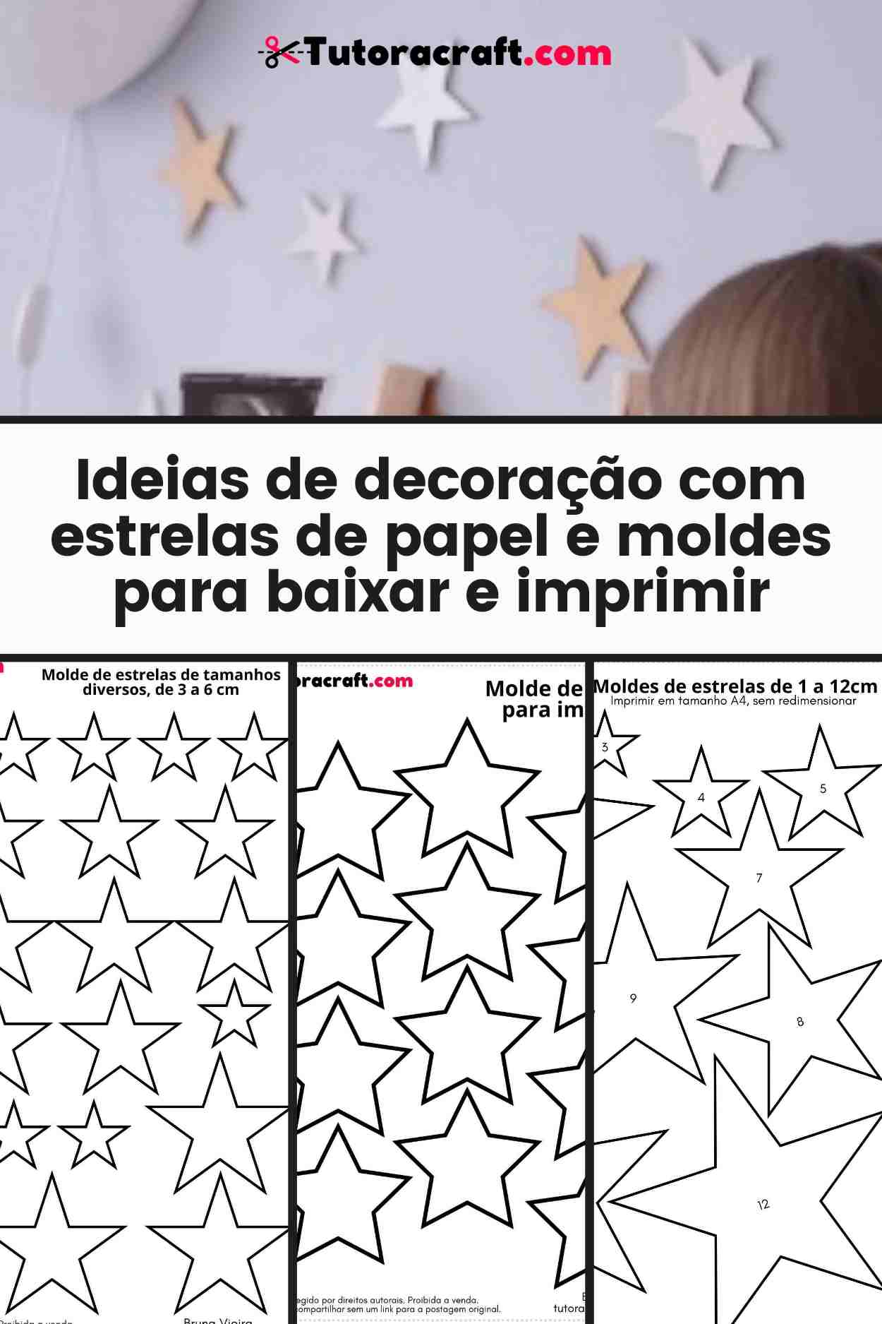 molde estrela cadente para imprimir