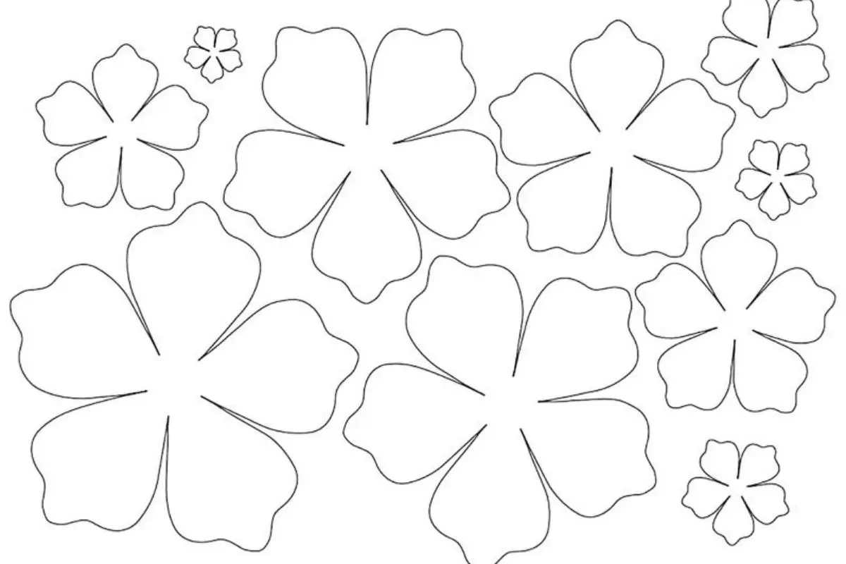 molde flor para imprimir em tamanho real