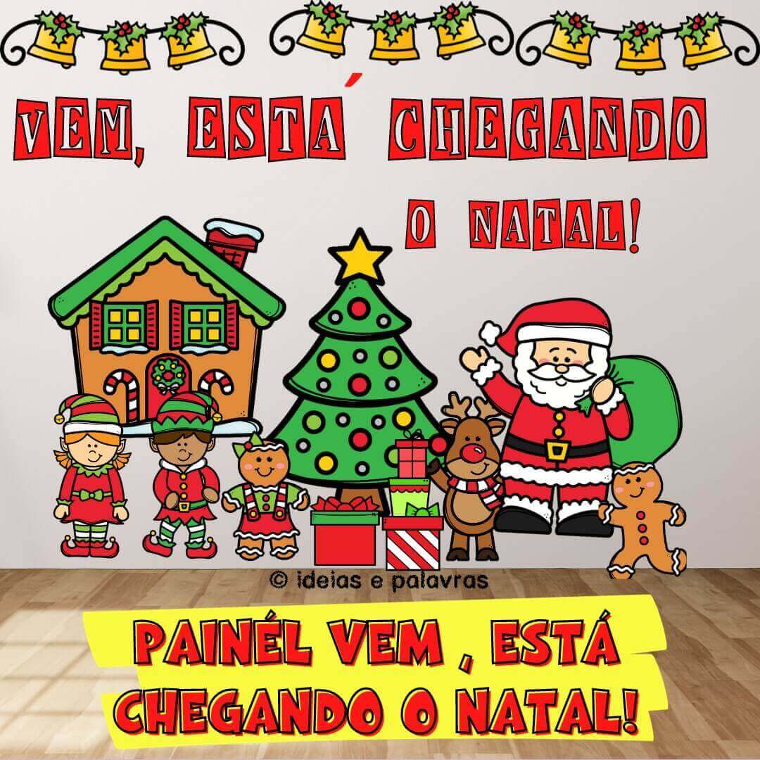 painel de natal com fotos dos alunos passo a passo