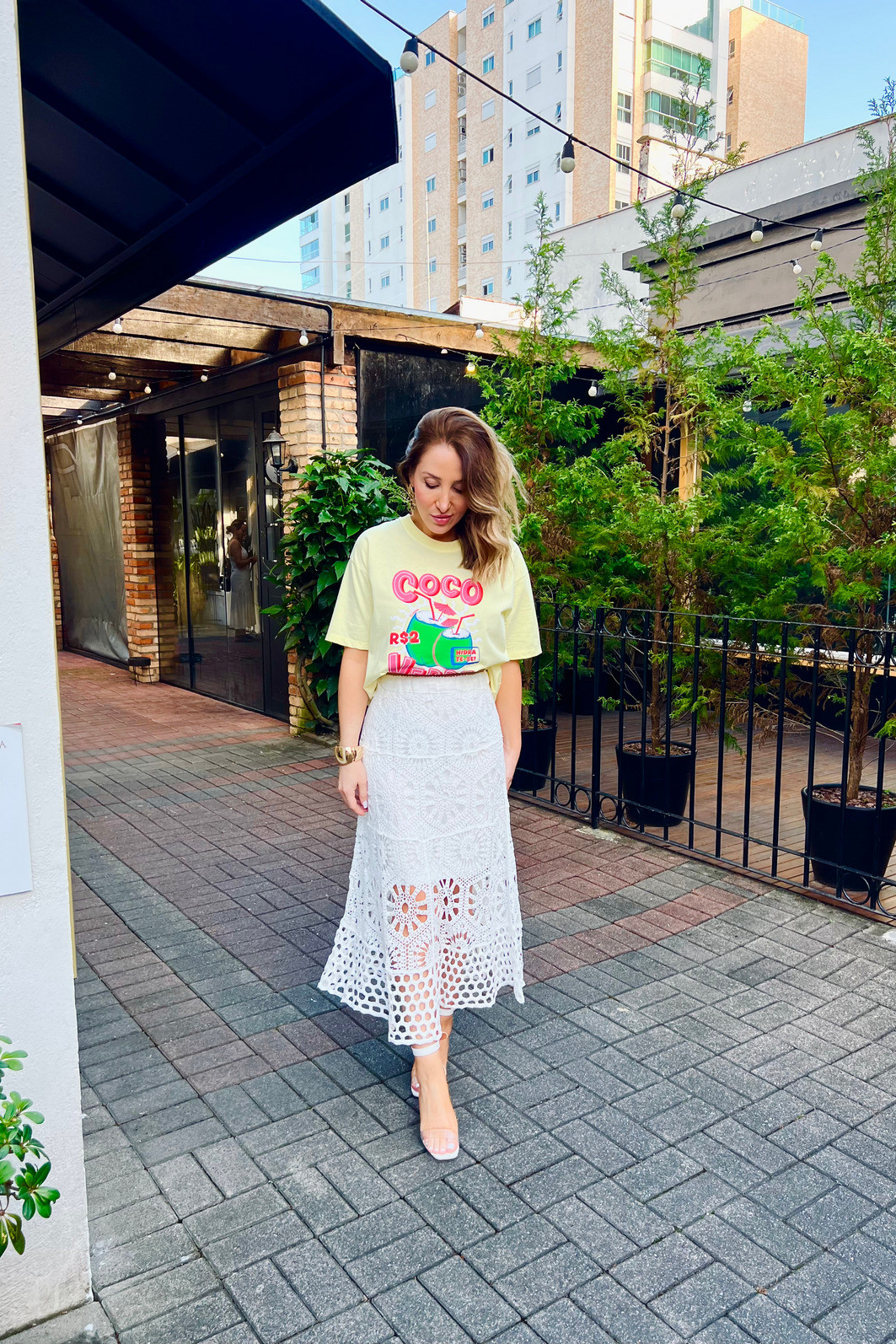 Saia boho chic crochê
