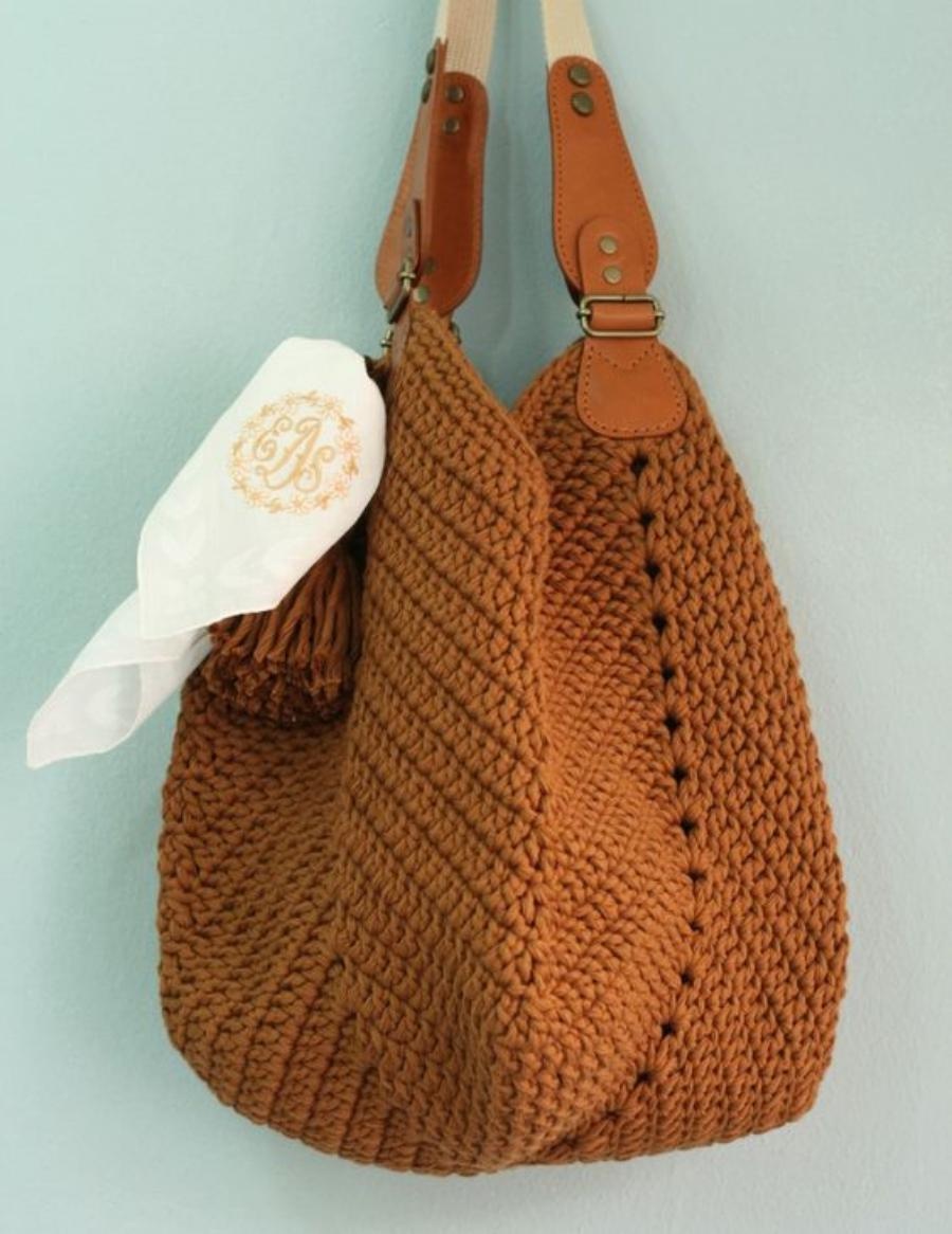 bolsa de crochê grande