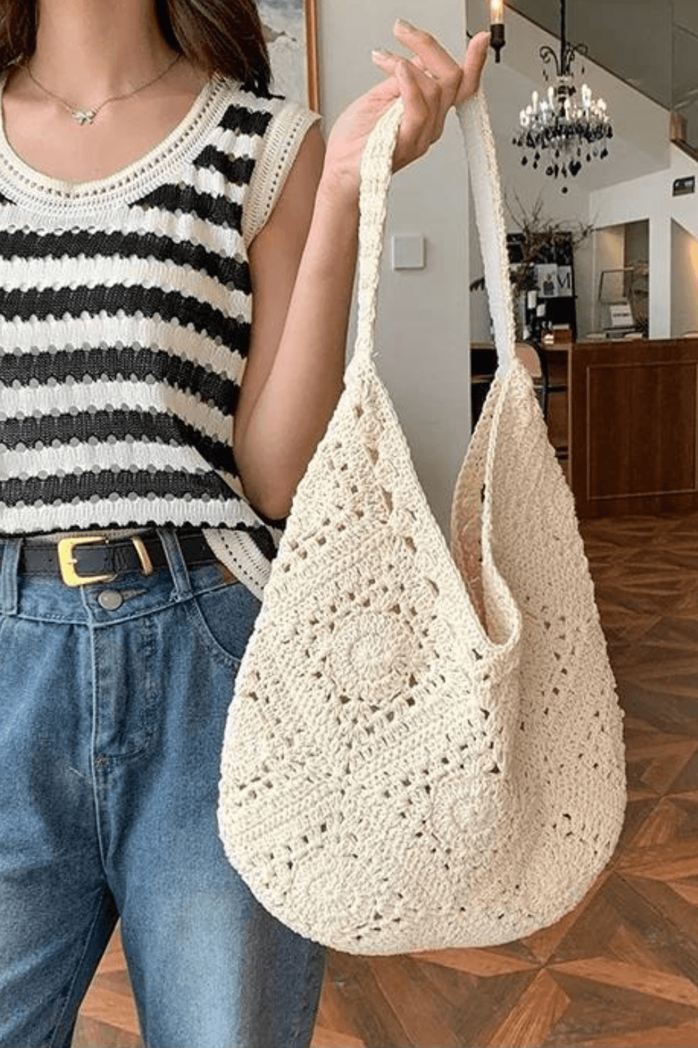 bolsa de crochê shopper
