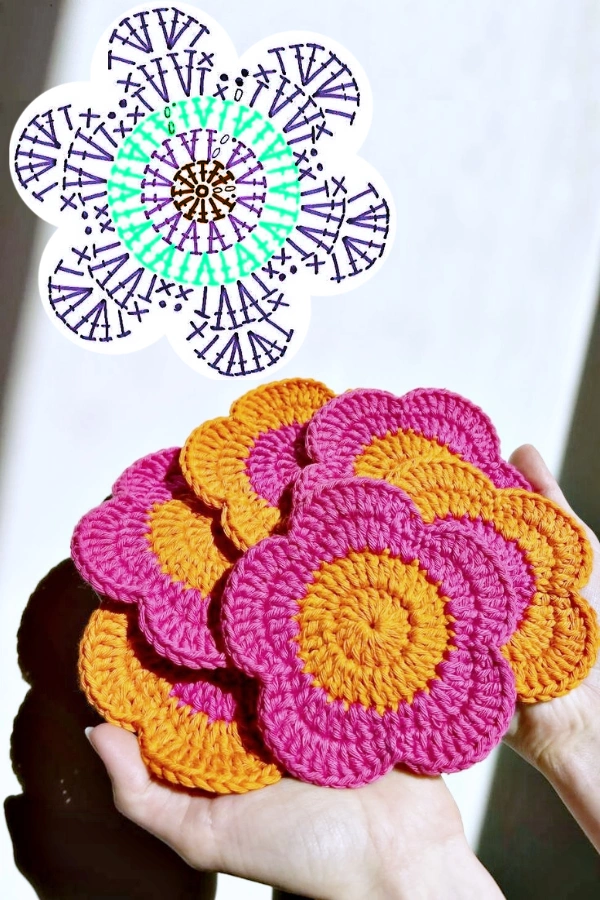 flor de crochê simples vs flor de crochê elaborada