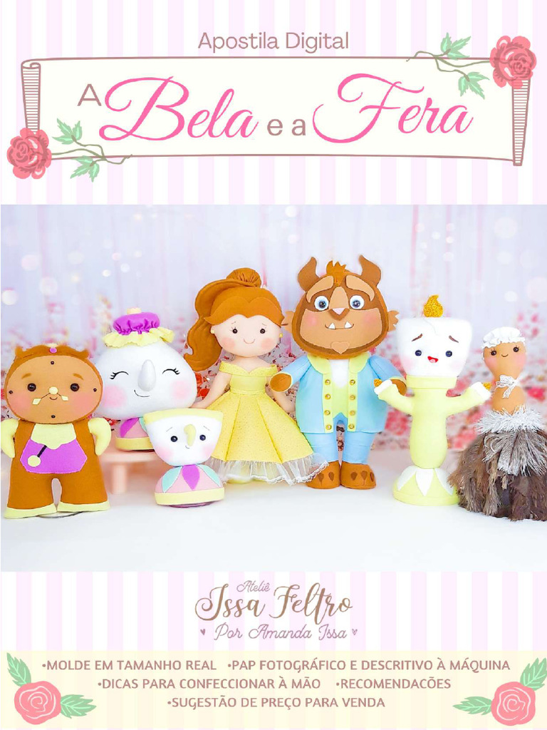 molde da bela em feltro