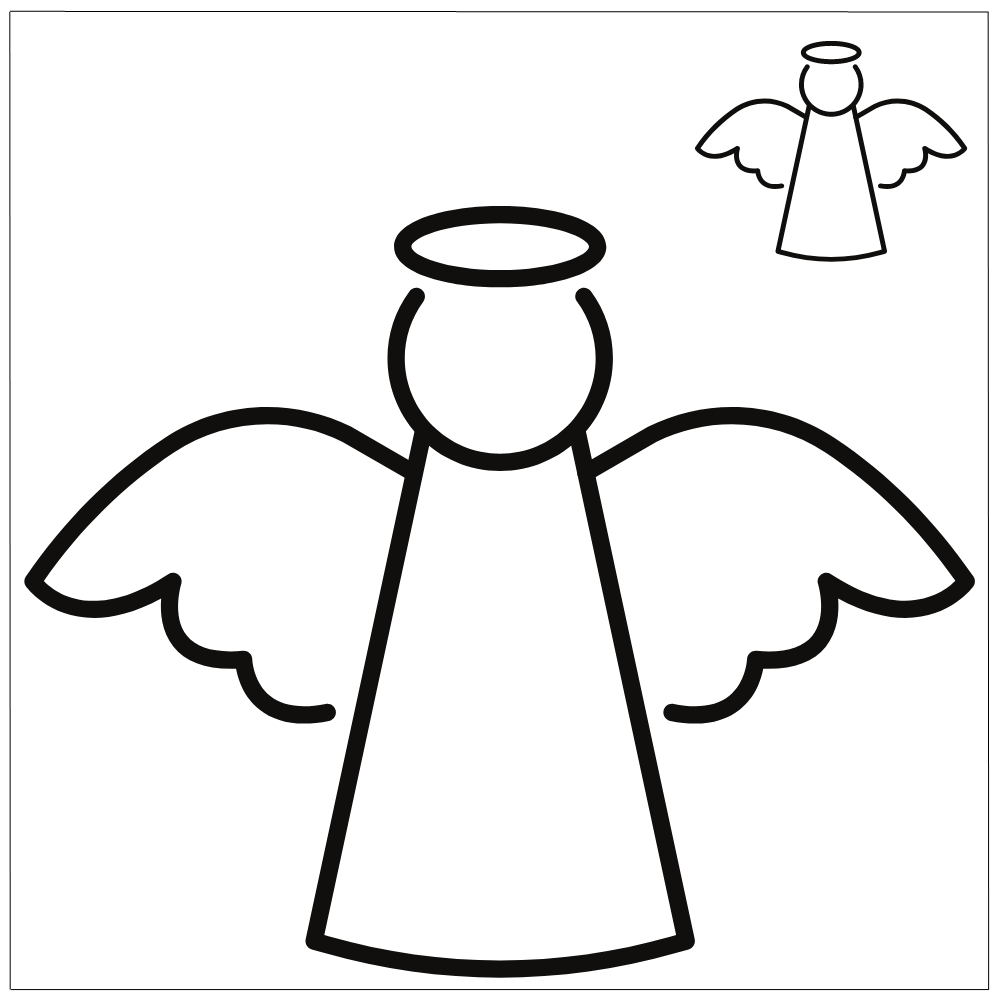 molde de anjo de natal de papel