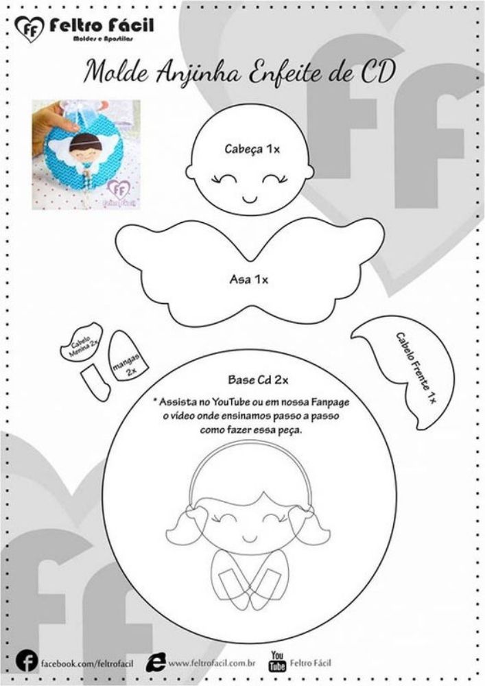 molde de anjo para imprimir grátis