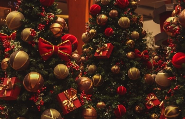 molde de arvore de natal de papel vs feltro