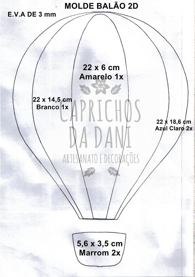 molde de balão de ar quente em eva