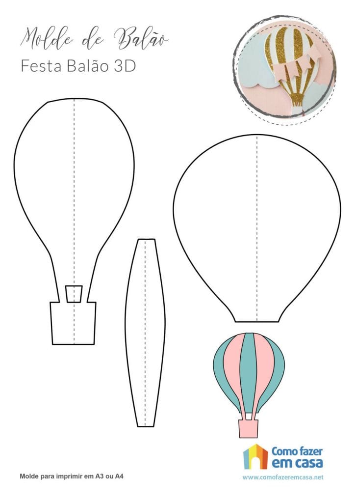 molde de balão em eva para lembrancinha