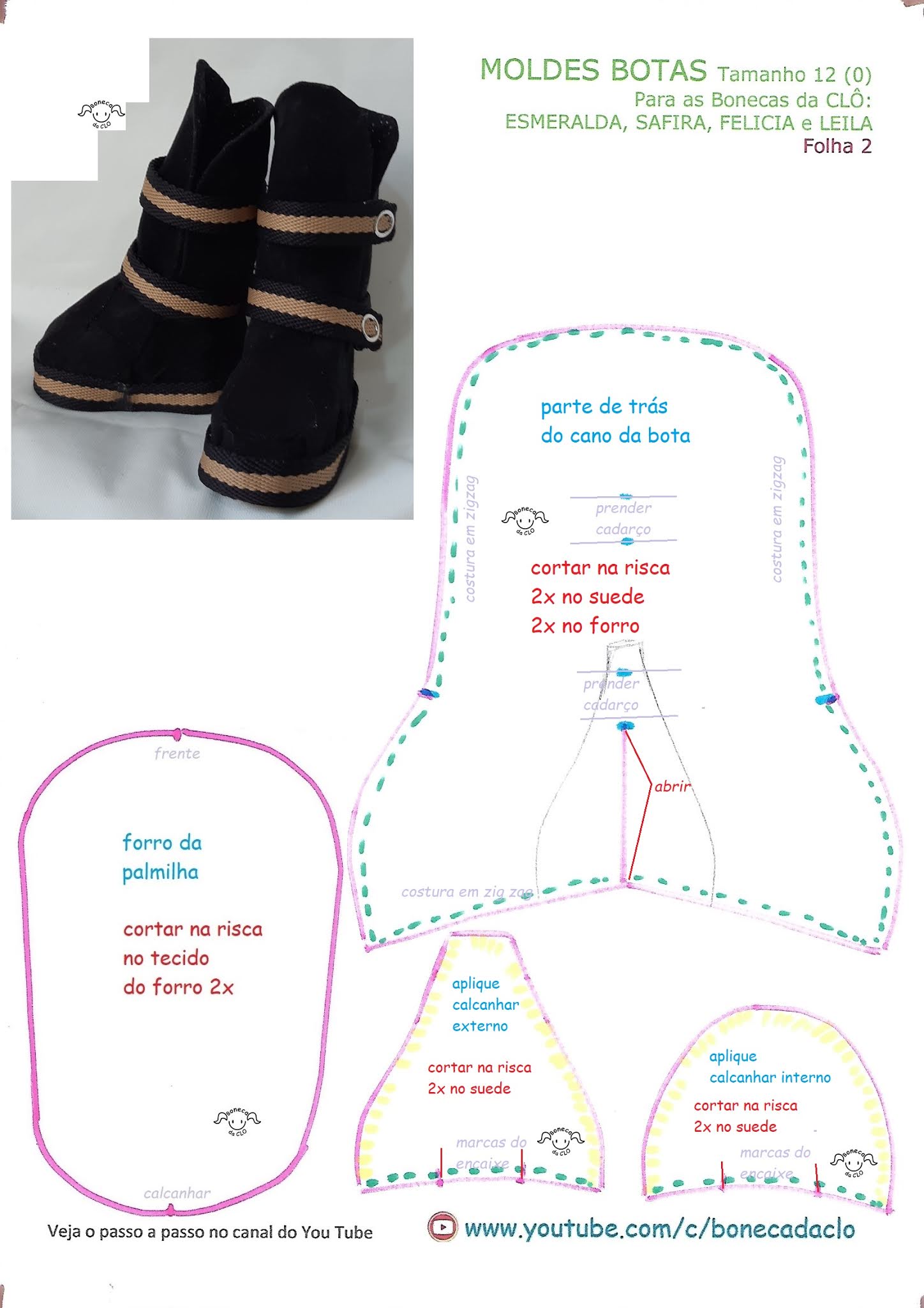 molde bota papai noel para imprimir