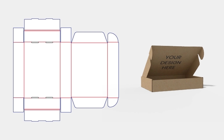 molde caixa papelão