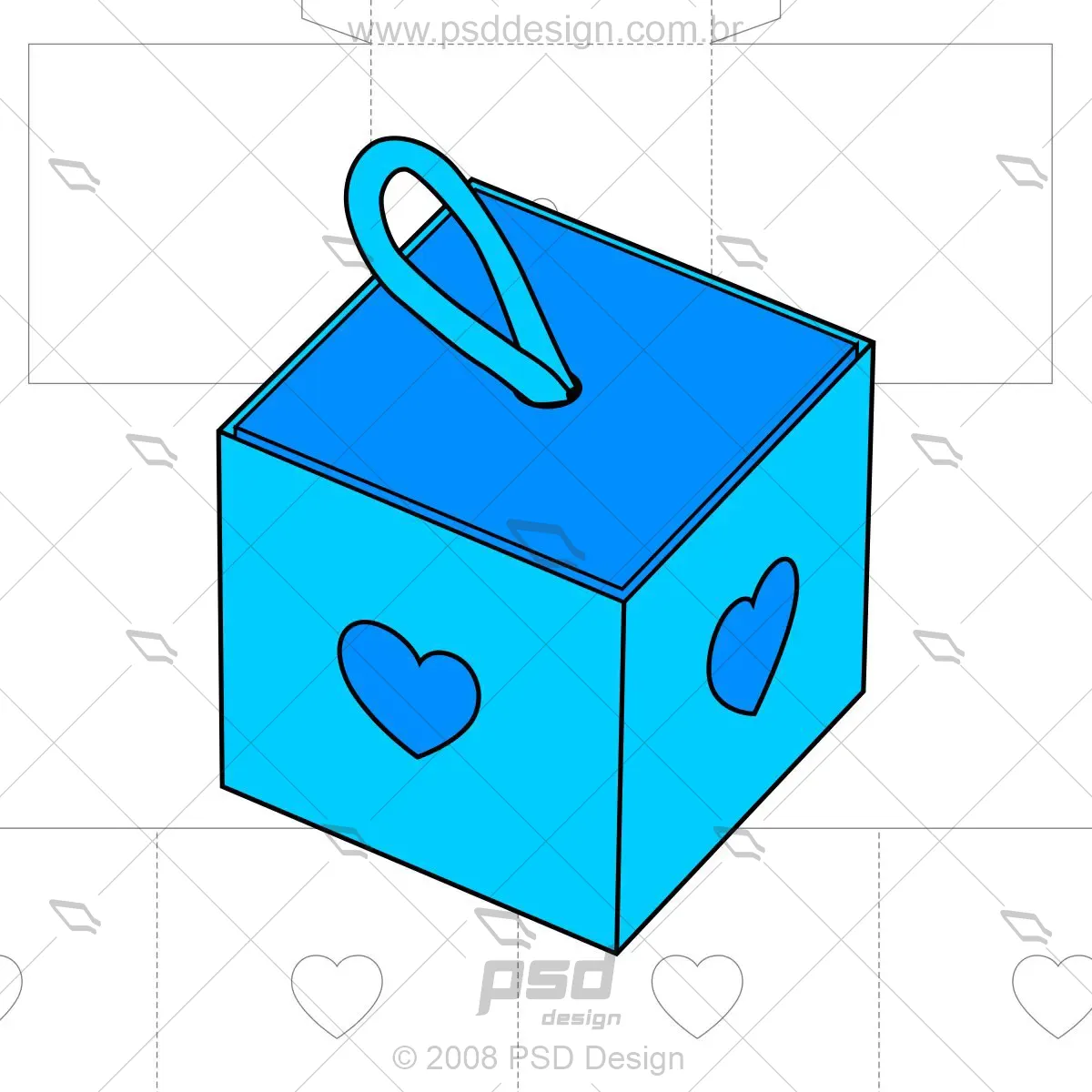 molde de caixa para presente