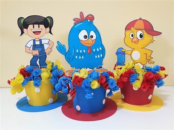 molde de centro de mesa da galinha pintadinha