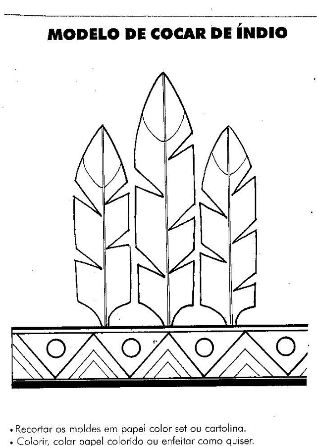 cocar de indio para imprimir