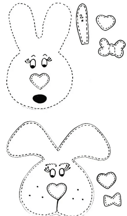 molde de coelho em eva kawaii para imprimir