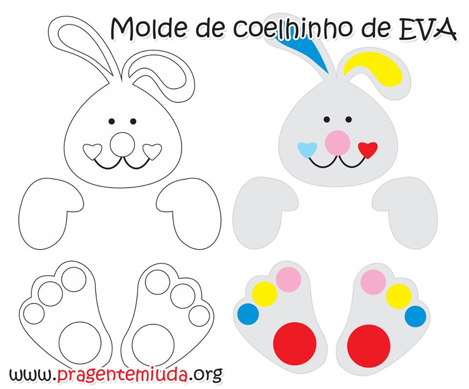 molde coelho chaveiro eva