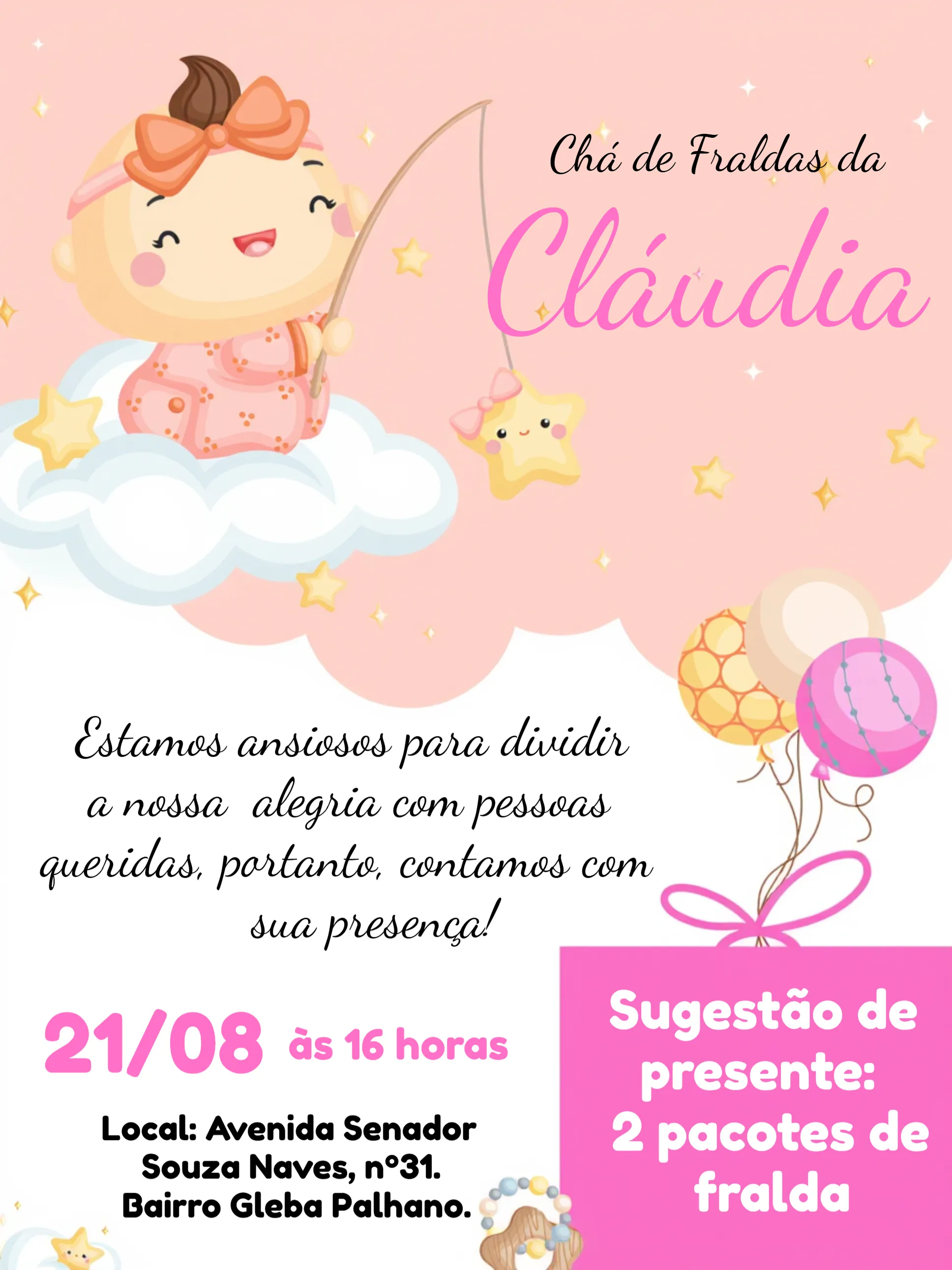 erros comuns convite cha de fralda