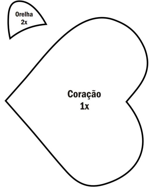 molde de coração para costura