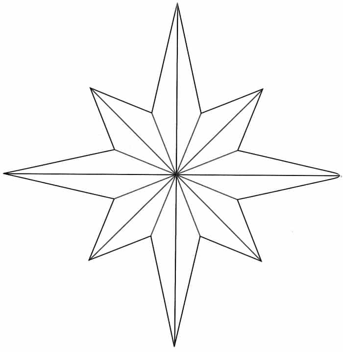 molde estrela 5 pontas