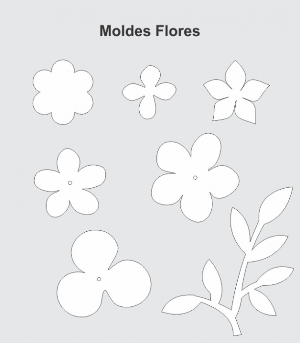 molde flor de papel pequena em PDF