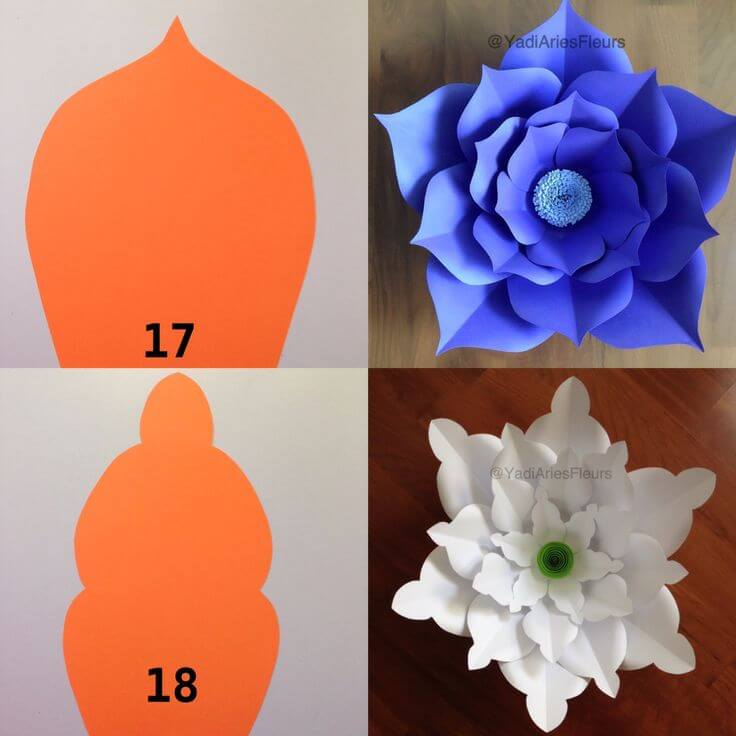 moldes de flores de papel 3d