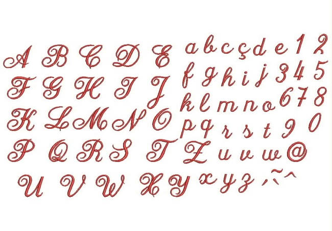 moldes de letras cursivas em tamanhos variados