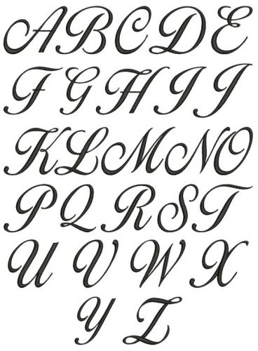 moldes de letras cursivas com enfeites