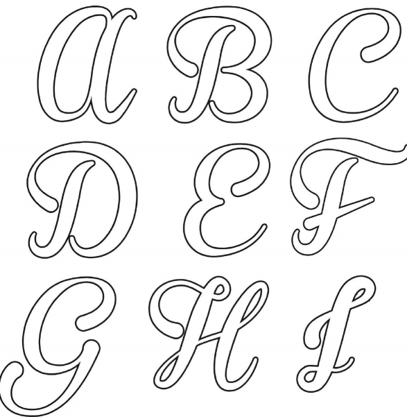 moldes de letras cursivas para nomes