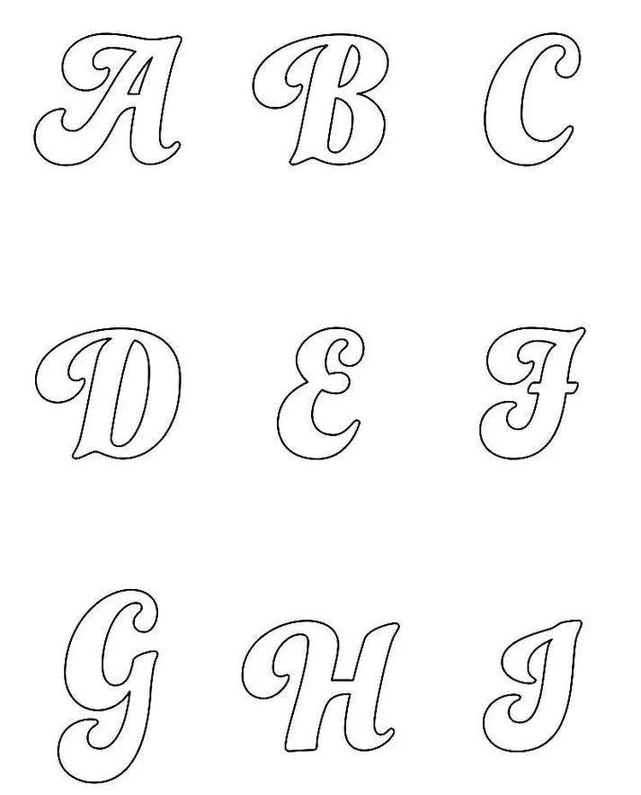 molde de letras cursivas vs bastão para imprimir