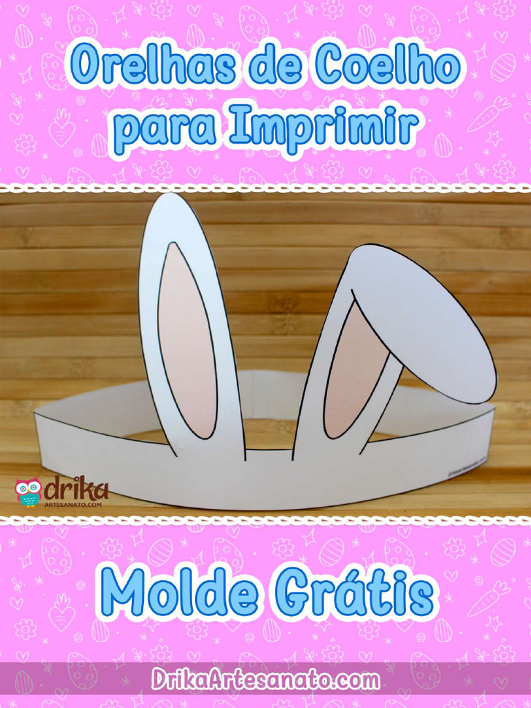 ideias de molde orelha de coelho para festa infantil