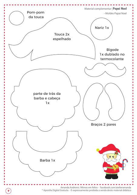 molde de barba de papai noel em eva