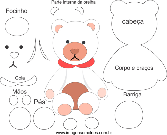 Ideias Criativas de Ursinhos de Feltro para Lembrancinhas