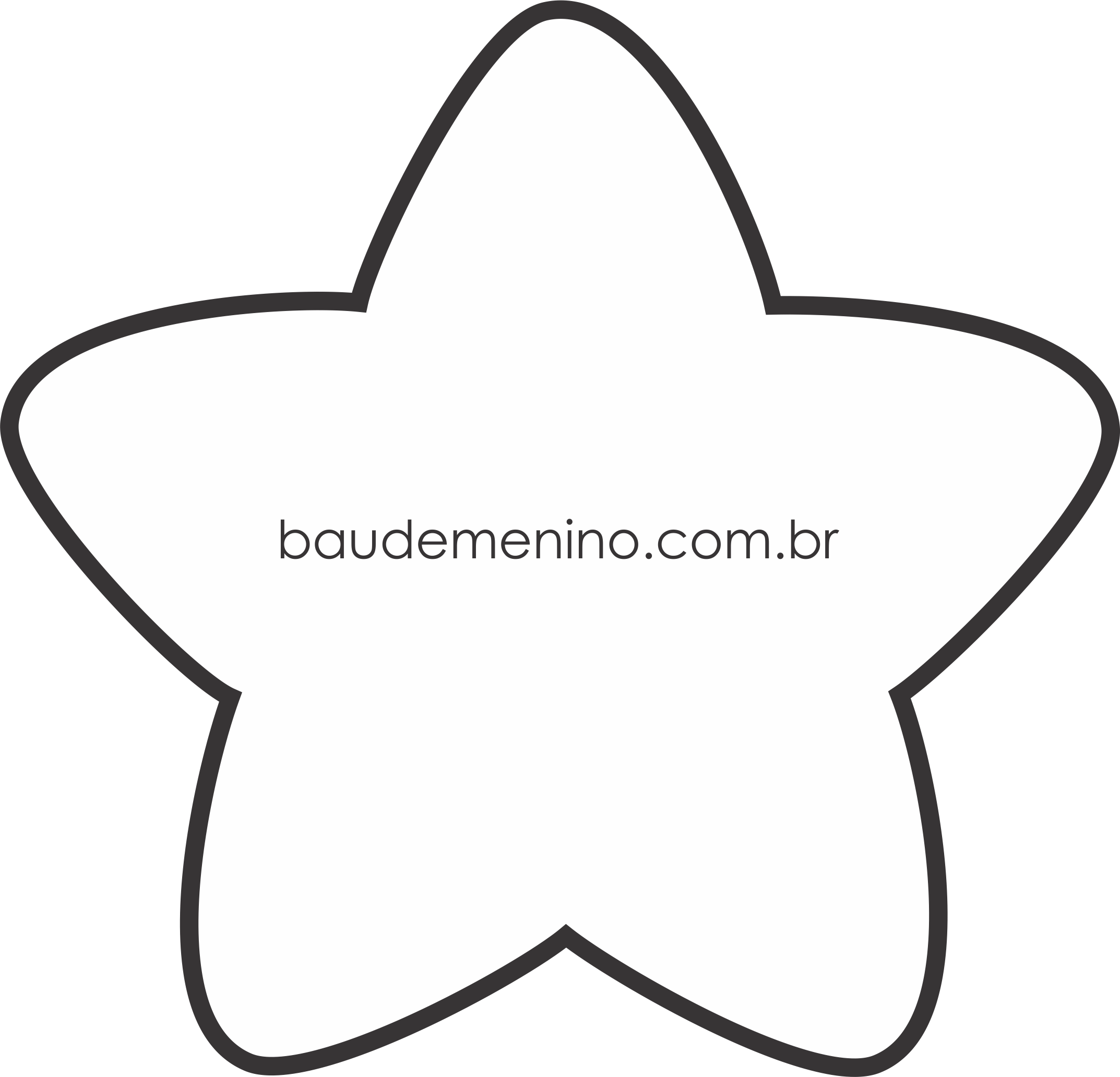 molde estrela 5 pontas