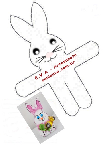 Molde caixinha porta bombom coelho papel