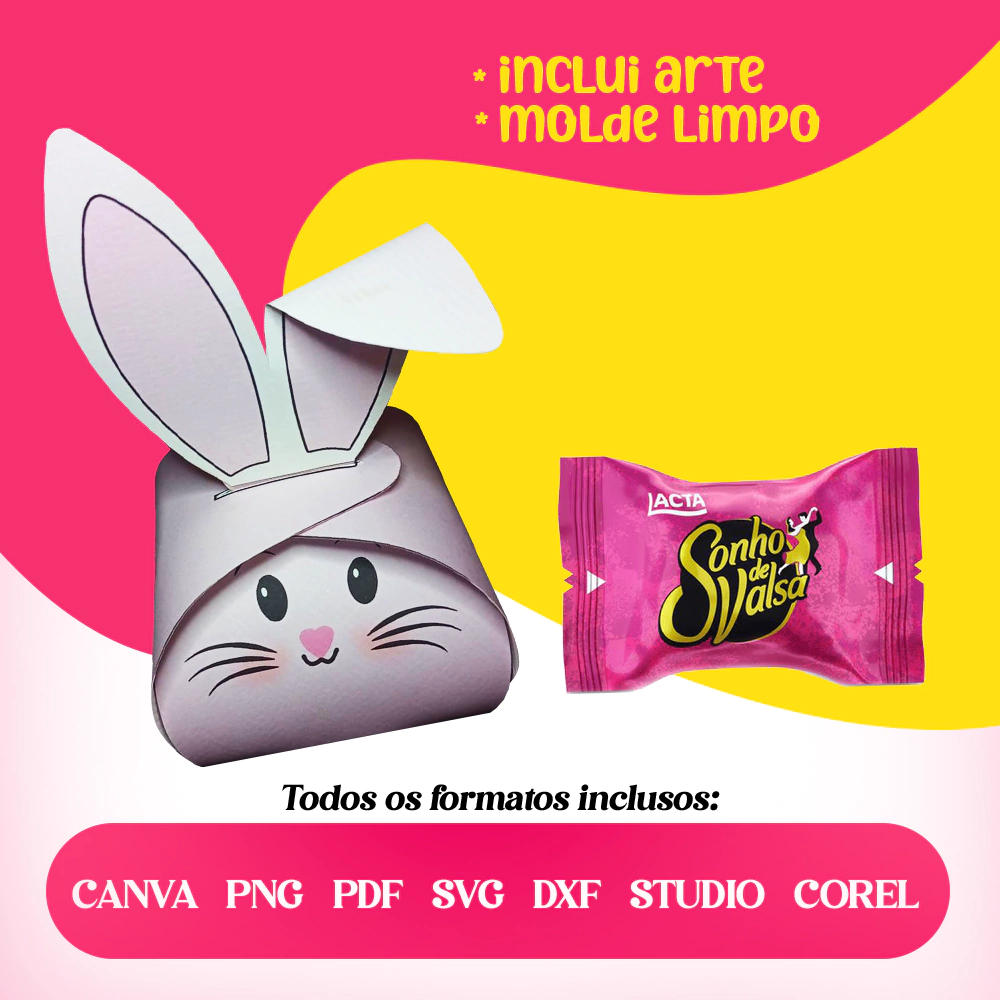 molde porta bombom páscoa feltro