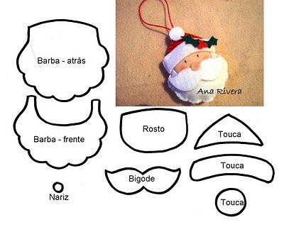 melhores moldes rosto papai noel eva para natal