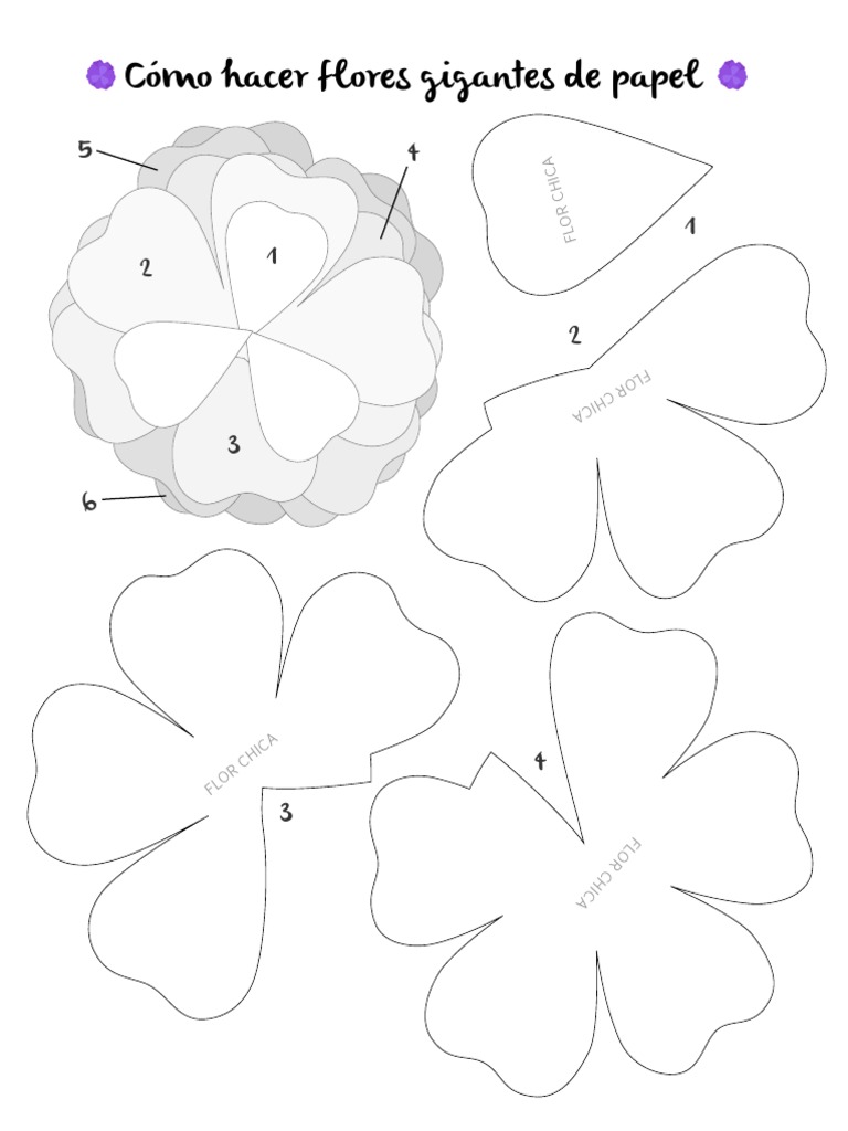 molde flor gigante para imprimir